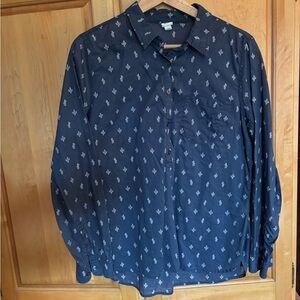 GAP Dark Blue Shirt with White Cactus Design